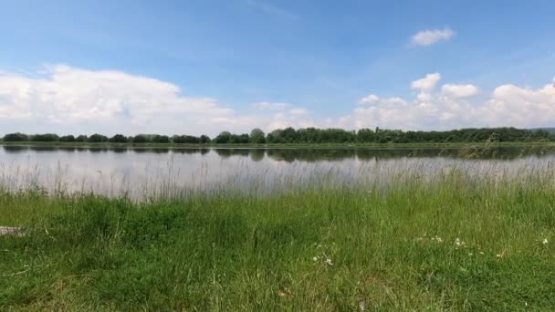 Hermoso Paisaje Con Río Lago — Vídeo de stock