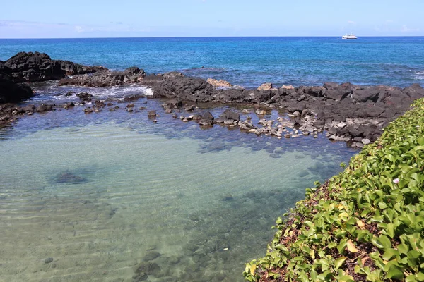 Beautiful Landscape Saltwater Lagoon Oceanside Resort Kona Hawaii — Stock Photo, Image