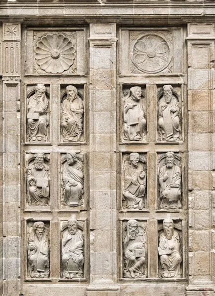 Relevos Esculturas Apóstolos Porta Sagrada Catedral Santiago Compostela — Fotografia de Stock