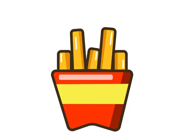 French Fries Paper Package White Background — 스톡 사진