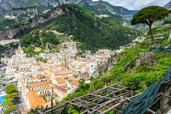 Scenic Aerial View Amalfi Most Famous Charming Town Amalfi Coast — Stock Photo, Image