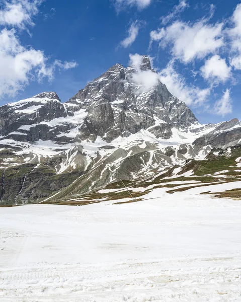 Alpenlandschap Met Imposante Matterhorn Cervino Vanaf Plan Maison Breuil Cervinia — Stockfoto
