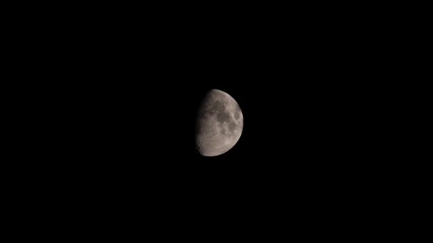 Nattlandskap Med Måne Månförmörkelse Och Fullt Skärpedjup — Stockvideo