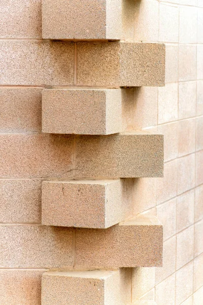 Крупный План Декоративных Кирпичных Блоков Стене Здания — стоковое фото