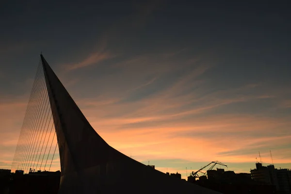 Puerto Madero Kadın Köprüsü Gün Batımından Sonra Buenos Aires Arjantin — Stok fotoğraf