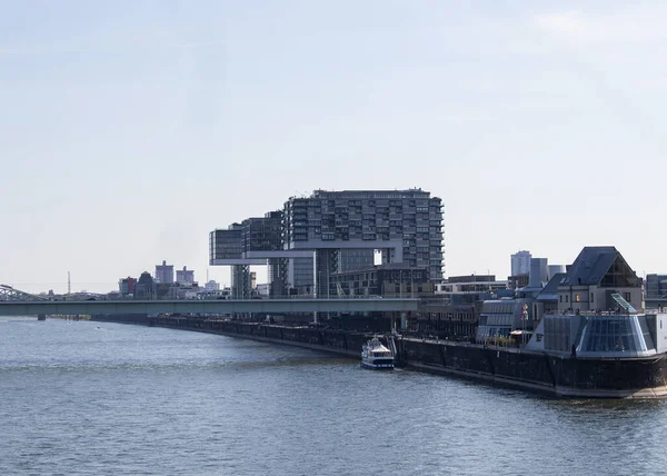 Bâtiment Grue Cologne Avec Musée Chocolat Jour — Photo