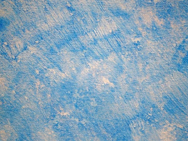 Blauwe Borstel Geschilderd Betonnen Muur Blanco Abstracte Textuur Achtergrond — Stockfoto