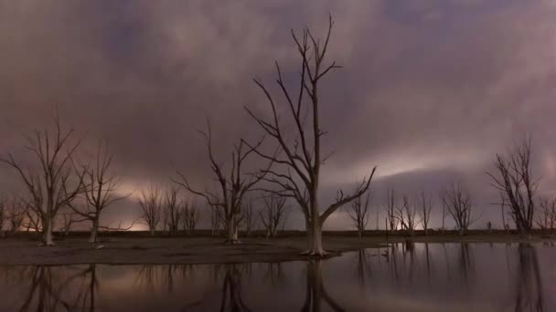 Прекрасний Захід Сонця Над Озером — стокове відео