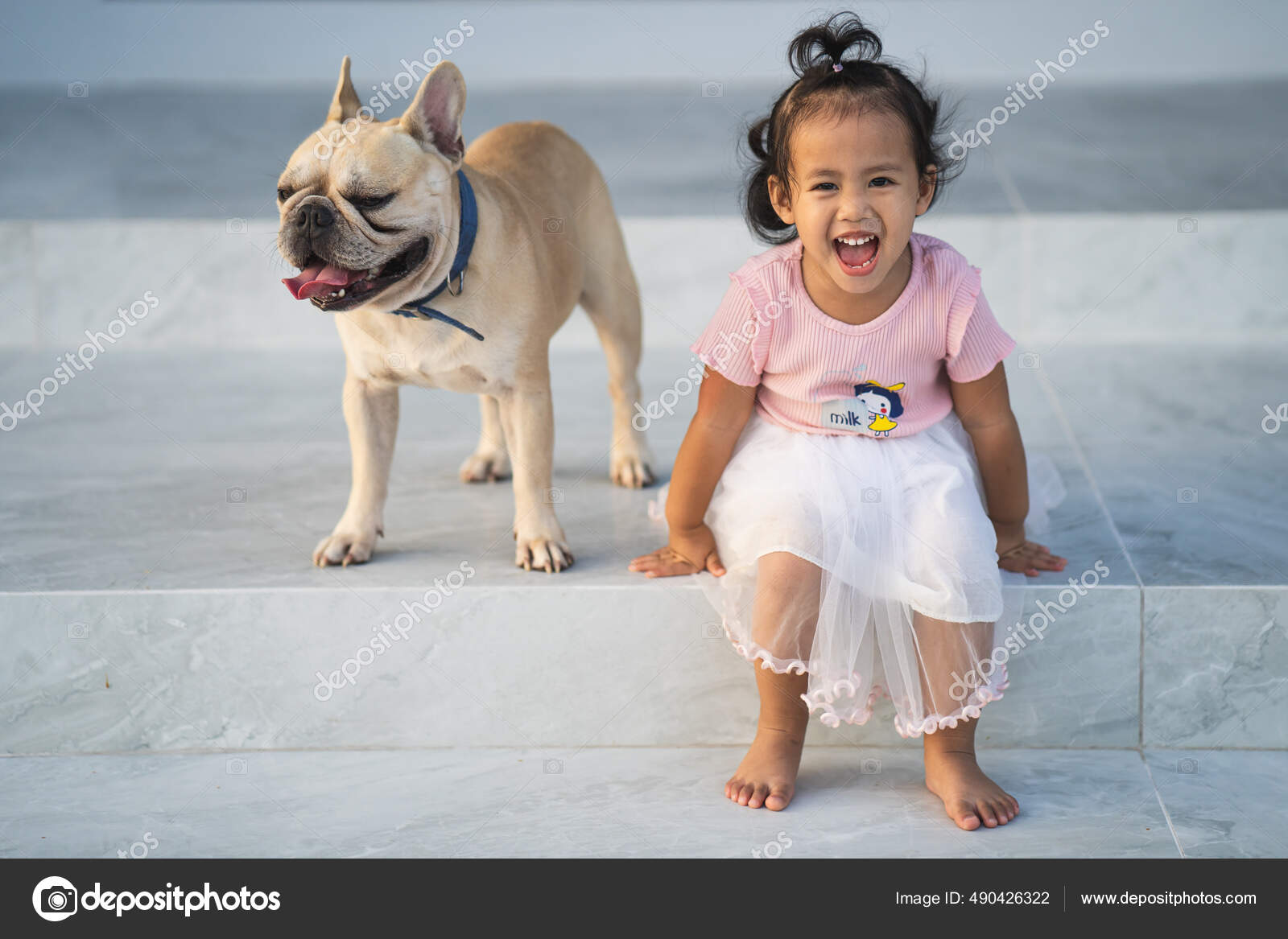 French Bulldog And Children French Bulldog Embroidered Kids Hooded