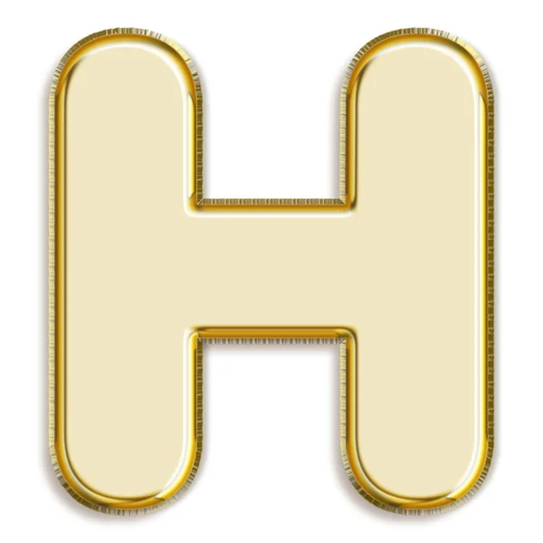 Złoty Wzór Litery Alfabetu Białym Tle — Zdjęcie stockowe