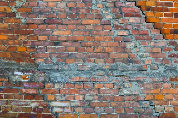 Eski Kirli Tuğla Bir Duvar — Stok fotoğraf
