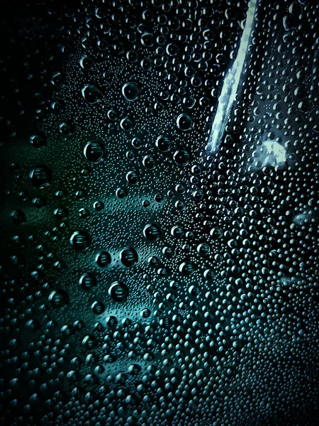Wiele Kropel Deszczu Szklanym Oknie — Zdjęcie stockowe