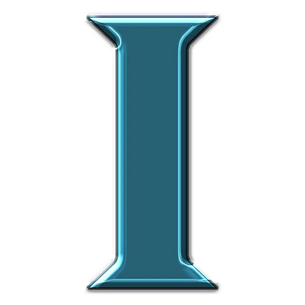 Render Blue Alphabet Letter Isolated White Background — Stok Foto