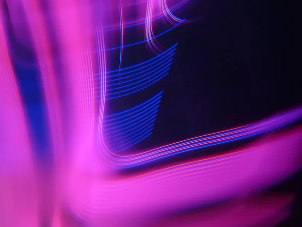 Rendering Purple Blue High Tech Light Trails — Stock Photo, Image