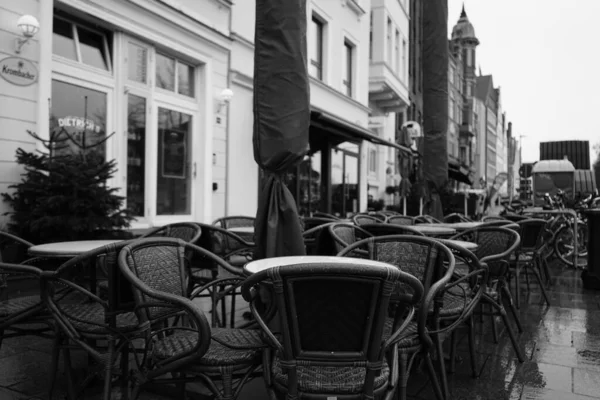 Luebeck Alemania 2021 Una Cafetería Bloqueada Durante Pandemia — Foto de Stock