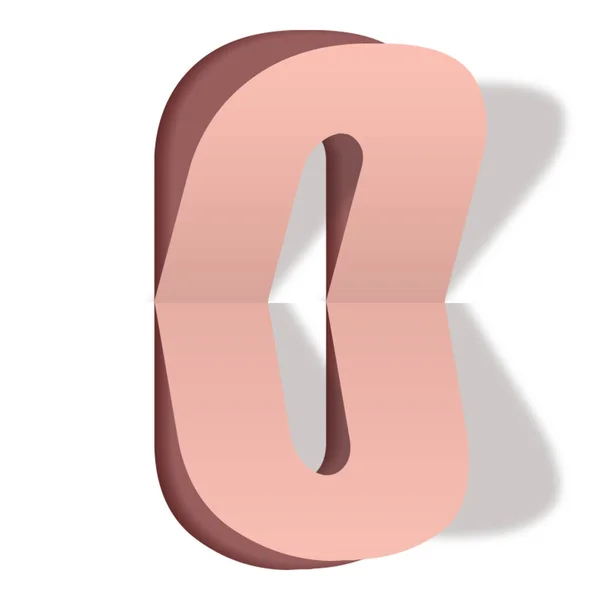 Een Weergave Van Het Roze Nummer Geïsoleerd Witte Achtergrond Met — Stockfoto