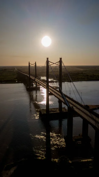 Luchtfoto Van Zarate Brazo Largo Brug Argentinië — Stockfoto