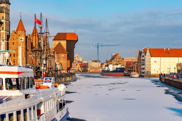 Cidade Gdansk Danzig Costa Báltica Polônia Durante Inverno — Fotografia de Stock