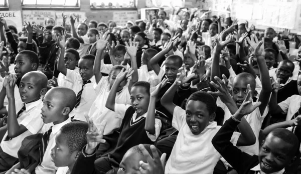 Johanesburg África Sul Janeiro 2021 Crianças Africanas Sala Aula Escola — Fotografia de Stock