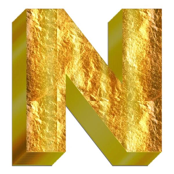 Золотой Алфавит Буква Дизайн Белом Фоне — стоковое фото