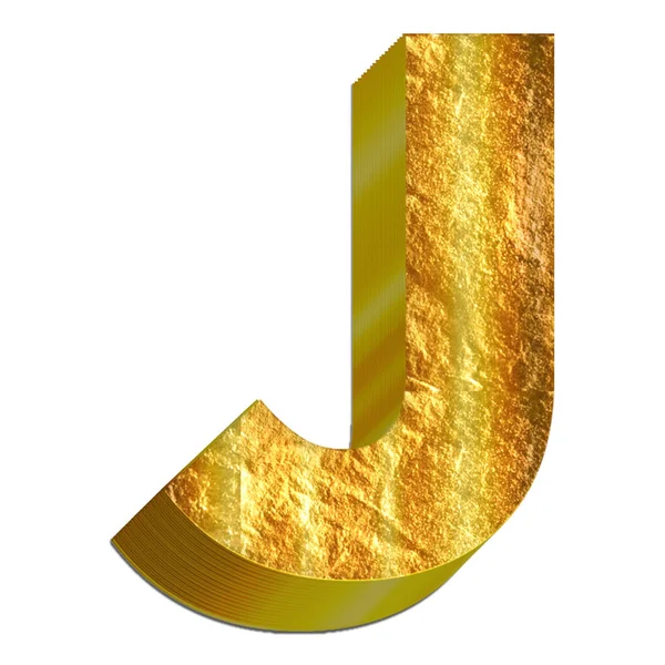 Eine Wiedergabe Des Goldenen Buchstabens Isoliert Auf Weißem Hintergrund — Stockfoto
