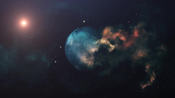 Krásná Noční Obloha Hvězdami Galaxiemi — Stock video