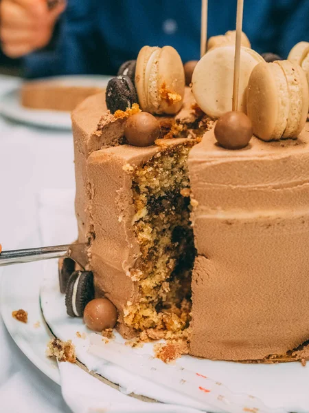 Sebuah Foto Closeup Vertikal Dari Kue Makaroon Yang Lezat Yang — Stok Foto