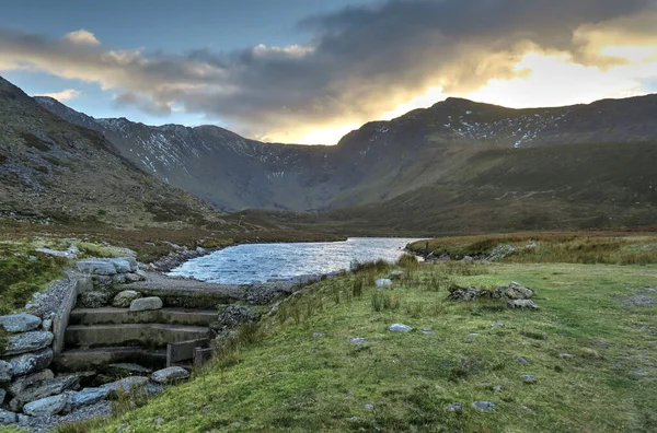 Beautiful Evening Landscape Ireland Carrauntoohil Wicklow Glendalough — Stock Photo, Image