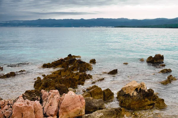 Natuur Aan Kust Krk Eiland Kroatië — Stockfoto