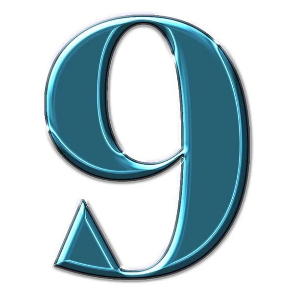 白い背景に隔離された青い数字の6つのシンボルの3Dレンダリング — ストック写真