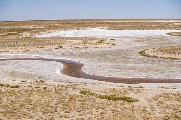 Sitio Industrial Para Producción Sal Lago Tuz Turquía — Foto de Stock