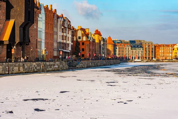 Cidade Gdansk Danzig Costa Báltica Polônia Durante Inverno — Fotografia de Stock