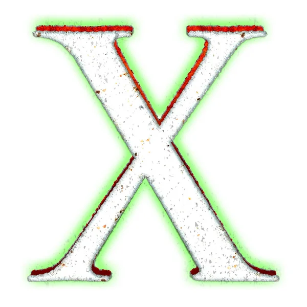 白い背景に孤立した抽象的な白いアルファベット文字Xの3Dレンダリング — ストック写真