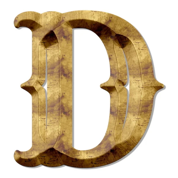 Een Gouden Alfabet Letter Ontwerp Witte Achtergrond — Stockfoto