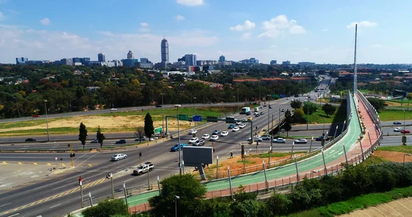 Het Stadsgezicht Van Johannesburg Met Viaducten Kruispunten — Stockfoto