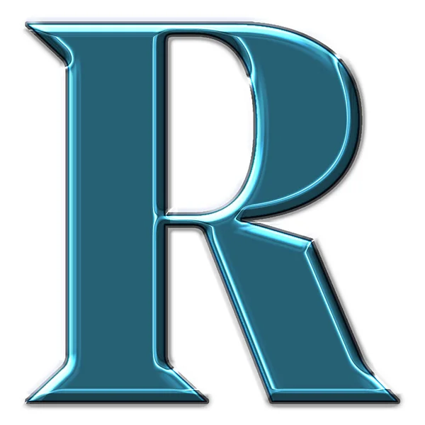 Eine Wiedergabe Des Blauen Buchstabens Isoliert Auf Weißem Hintergrund — Stockfoto
