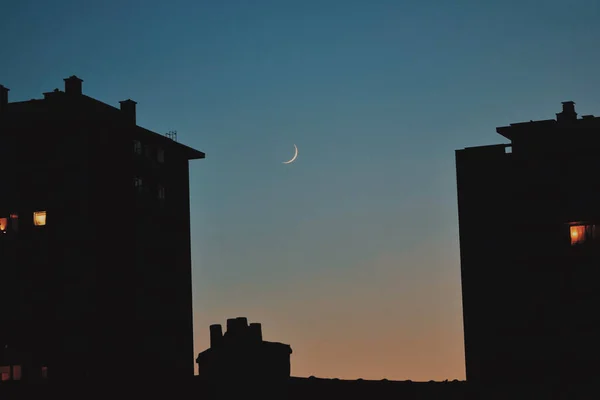 Antwerp Belgien Juli 2021 Eine Schöne Aufnahme Eines Mondbeschienenen Himmels — Stockfoto