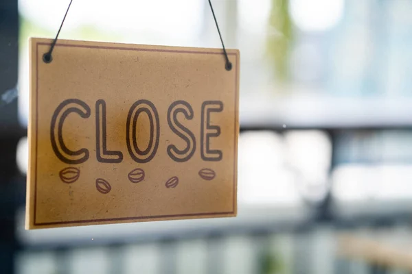 Gros Plan Signe Coffeeshop Close — Photo