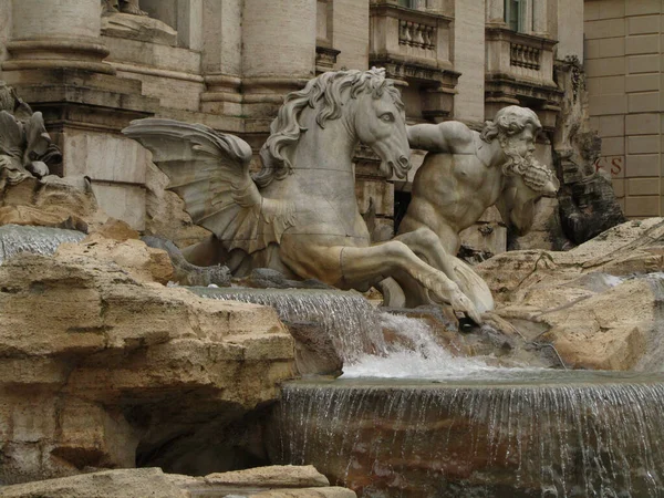 Rom Italien März 2014 Die Skulpturen Und Statuen Trevi Brunnen — Stockfoto