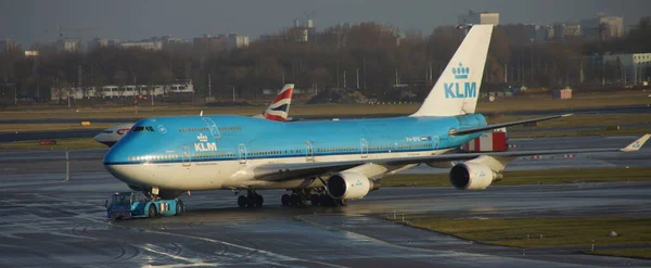 Schiphol Pays Bas Janv 2012 Grand Avion Klm Aéroport Amsterdam — Photo