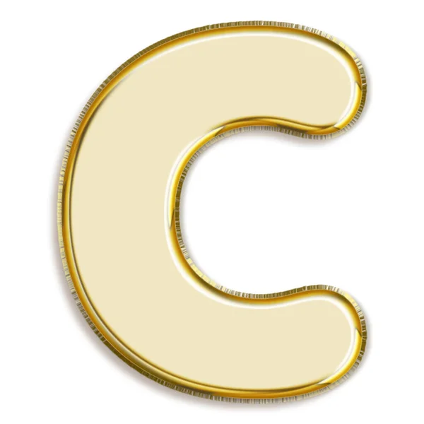 白を基調とした金色のアルファベットのデザイン — ストック写真