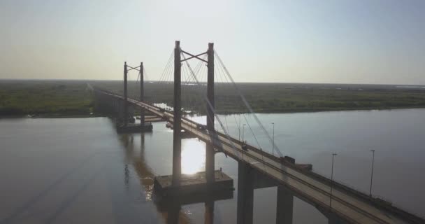 Vista Del Ponte Nella Città Del Fiume — Video Stock