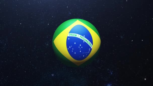 Dünya Bayraklarının Arka Planında Brezilya Bayrağı — Stok video