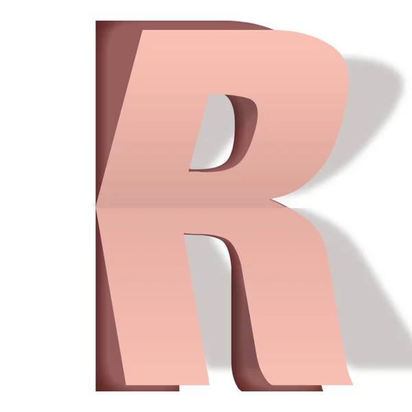 在白色背景上孤立的字母R的3D渲染 — 图库照片