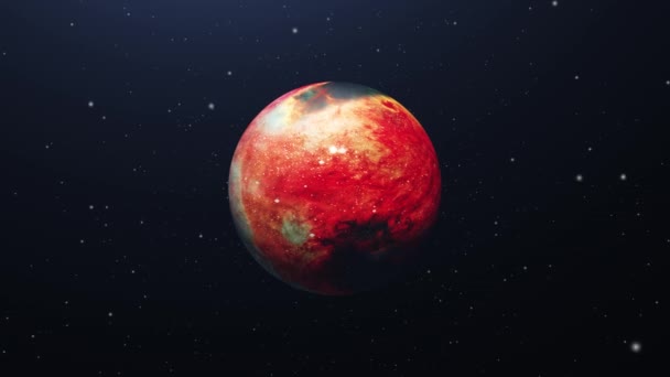 Όμορφος Κόκκινος Πλανήτης Στο Διάστημα Στοιχεία Αυτής Της Εικόνας Που — Αρχείο Βίντεο