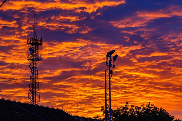 Céu Nublado Durante Pôr Sol Brilhante — Fotografia de Stock