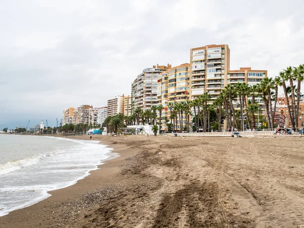 Uma Praia Vazia Cidade Costeira Málaga Maiorca Espanha — Fotografia de Stock