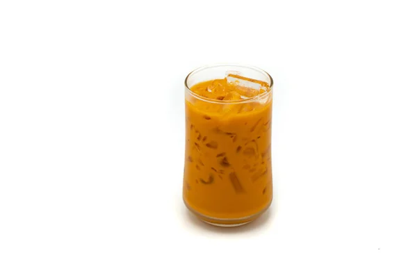 Thai Jeges Tea Elszigetelt Fehér Alapon — Stock Fotó