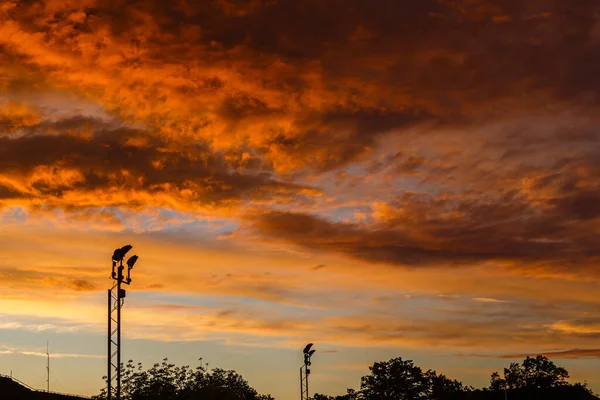 Ciel Nuageux Coucher Soleil — Photo