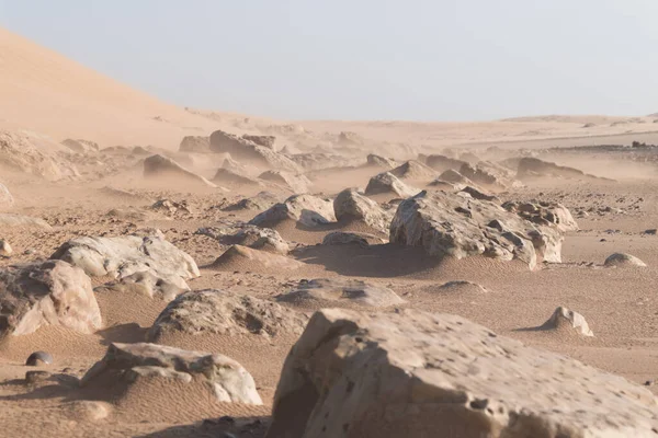 Homokdűnék Sziklaképződmények Marocco Essaouira Partjainál — Stock Fotó